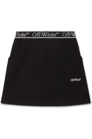 OFF-WHITE Bookish logo-waistband cotton skirt