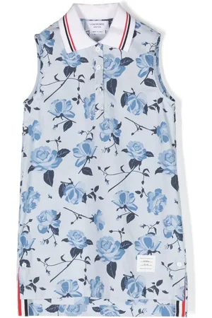 Thom Browne Floral-print cotton polo dress