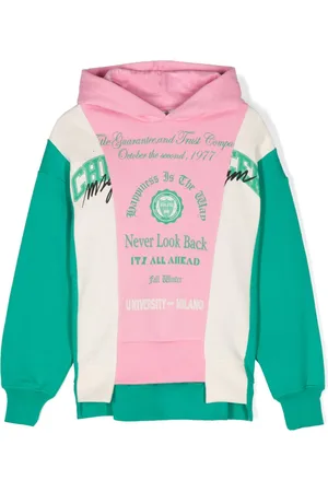 Msgm Logo-print patchwork hoodie