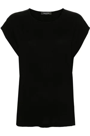Fabiana Filippi Bead-trim crepe T-shirt