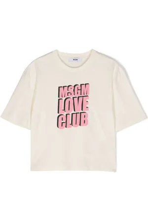 Msgm Flocked-logo cotton T-shirt