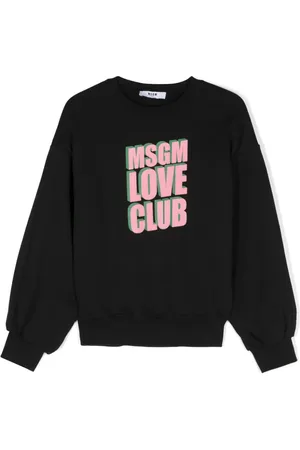 Msgm Logo-flocked cotton sweatshirt