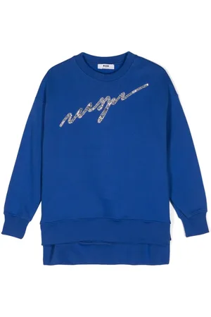 Msgm Crystal-logo cotton sweatshirt