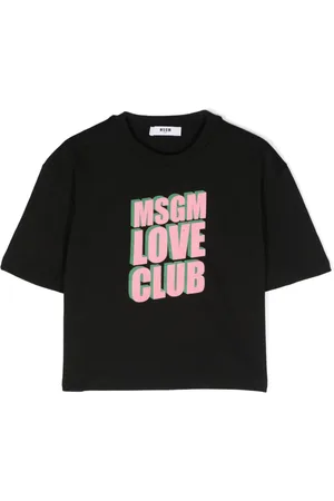 Msgm Flocked-logo cotton T-shirt