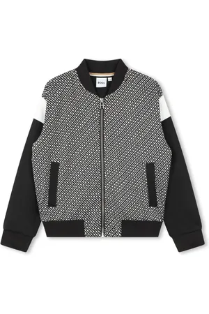 HUGO BOSS Logo-jacquard zipped jacket