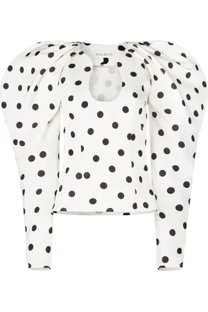 Nina Ricci Polka-dot cocoon sleeves top