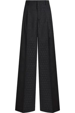 Etro Patterned-jacquard wool trousers