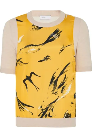 ROSETTA GETTY Graphic-print fine-knit top