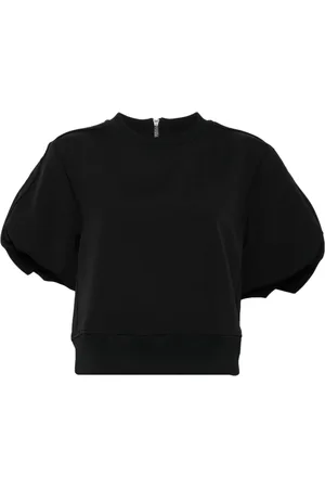 SACAI Puff-sleeves zipped T-shirt