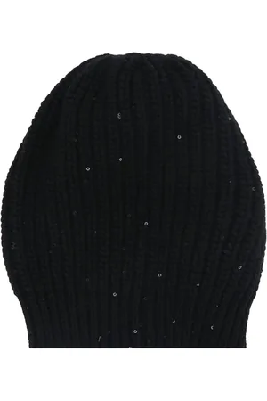 Brunello Cucinelli Sequin-embellished ribbed-knit beanie