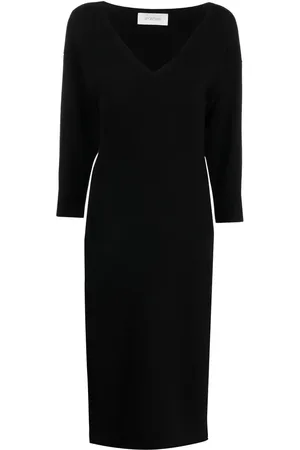 Sportmax V-neck cashmere midi dress