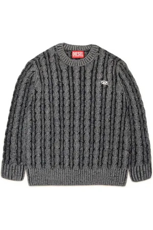 Diesel Chenille-blend pullover with braids and ribbing