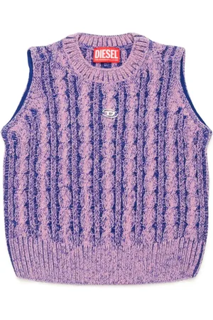 Diesel Oval D-plaque cable-knit vest