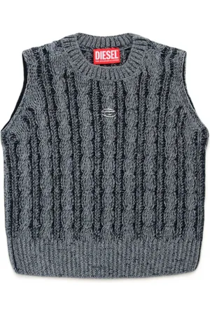 Diesel Cable-knit logo-appliqu?? vest