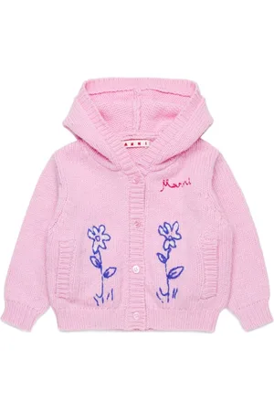 Marni Floral embroidery hooded cardigan