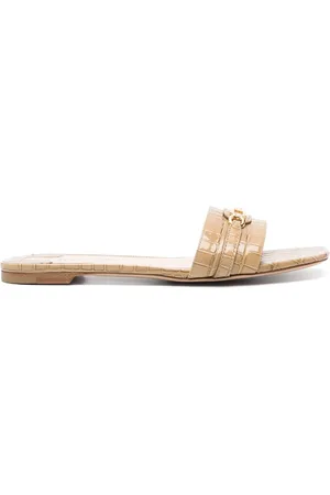 Tom Ford Whitney crocodile-effect flat sandals