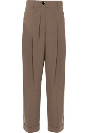 Ganni Pleated tapered trousers