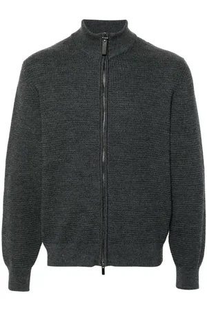 CANALI Zip-up merino-wool cardigan