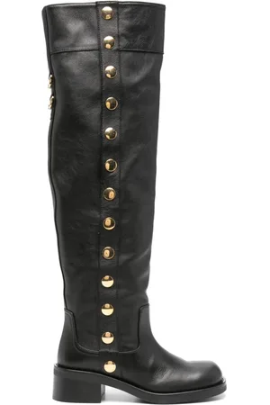 Moschino 50mm stud-embellished knee boots