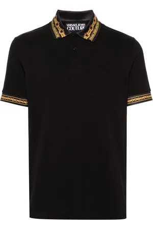 VERSACE Contrasting-trim piqu?? polo shirt