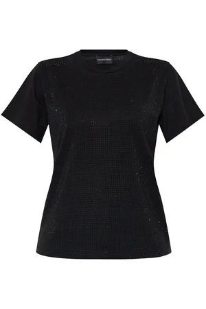 Emporio Armani Rhinestone-embellished cotton t-shirt