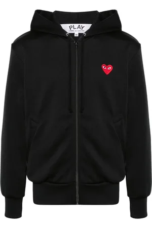 Heart orders embroidered zip funnel sweatshirt