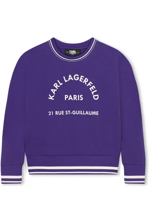 Karl Lagerfeld Striped-border logo-print sweatshirt