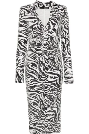 ROTATE Zebra-print sequinned dress