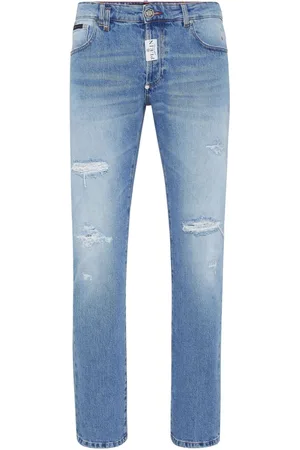 Philipp Plein Distressed-effect straight-leg jeans
