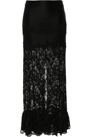 Paco rabanne Lace ruffled maxi skirt