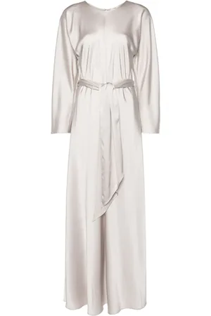 FORTE FORTE Belted satin maxi dress