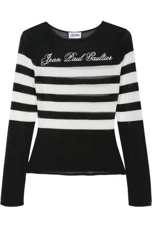 Jean Paul Gaultier Logo-embroidered striped jumper
