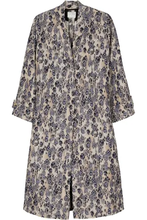 FORTE FORTE Patterned-jacquard maxi coat