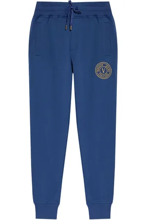 VERSACE Logo-embroidered cotton track pants