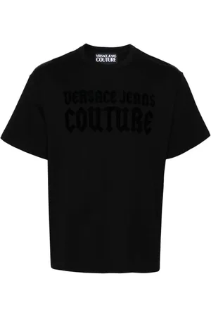 VERSACE Flocked-logo cotton T-shirt