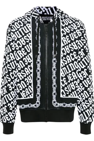 VERSACE Zip-up cotton hoodie