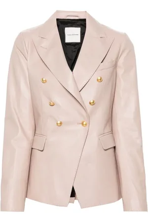 TAGLIATORE Double-breasted leather blazer