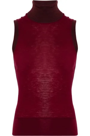 Thom Browne Roll-neck sleeveless wool top