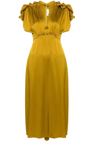 Victoria Beckham Ruffled-detailing satin dress