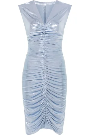 Norma Kamali Lam?? ruched sleeveless mini dress