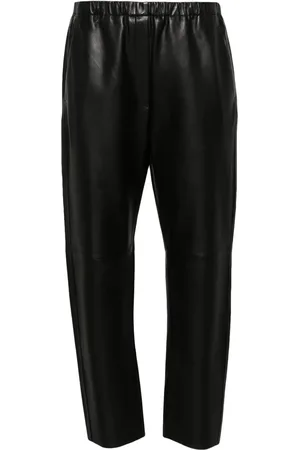 FORTE FORTE Leather tapered trousers