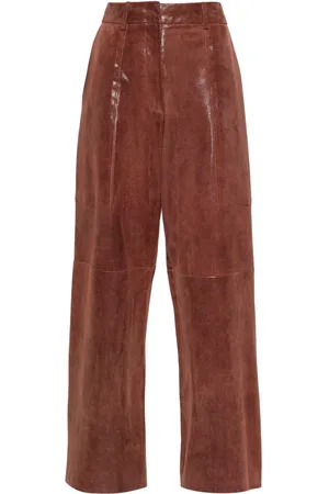 FORTE FORTE Suede straight trousers