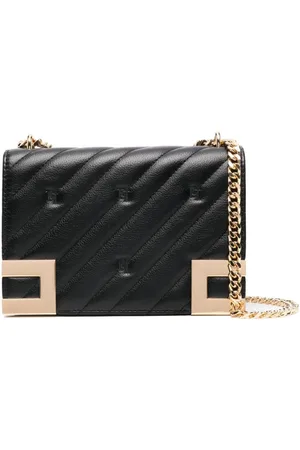 Elisabetta Franchi Logo-embroidered quilted crossbody bag