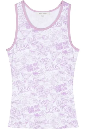 Maison Kitsuné Logo-print cotton tank top