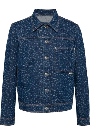 Maison Kitsuné Laser cut-detail denim jacket