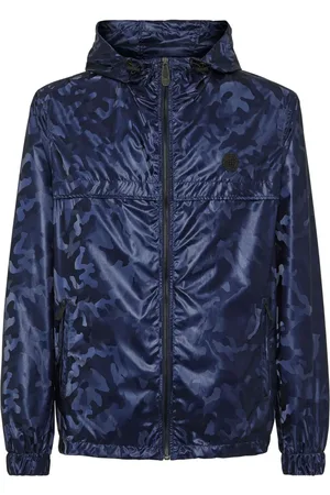 Philipp Plein Camouflage-print hooded windbreaker