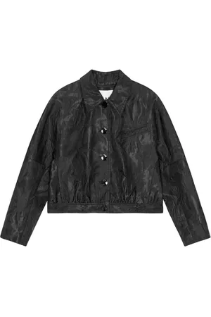 Ganni Textured-cloqu?? short jacket