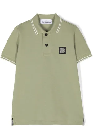 Stone Island Compass-patch piqué polo shirt