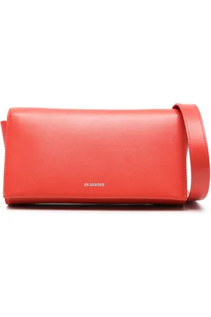 Jil Sander Logo-stamp leather clutch bag
