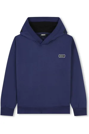 DKNY Logo-embroidered cotton hooded sweatshirt